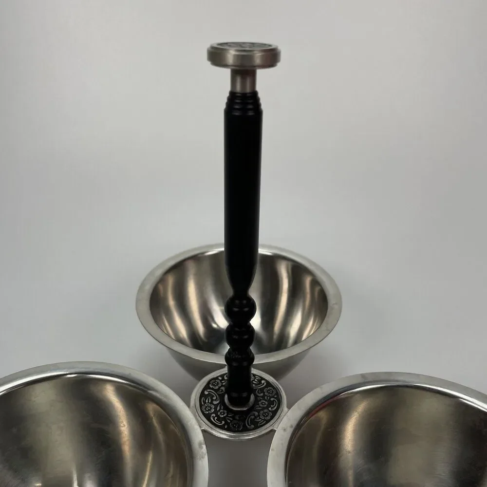 Vintage Oneida Custom Stainless 18/8 Condiment Relish 3 Bowl Server Original Box